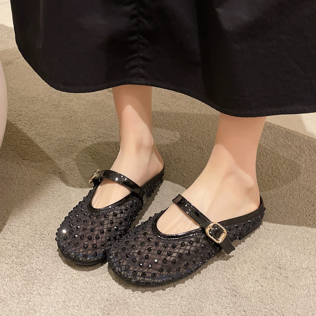 Сланцы, летняя обувь, дышащая сетчатая слайд, стиль Chanel