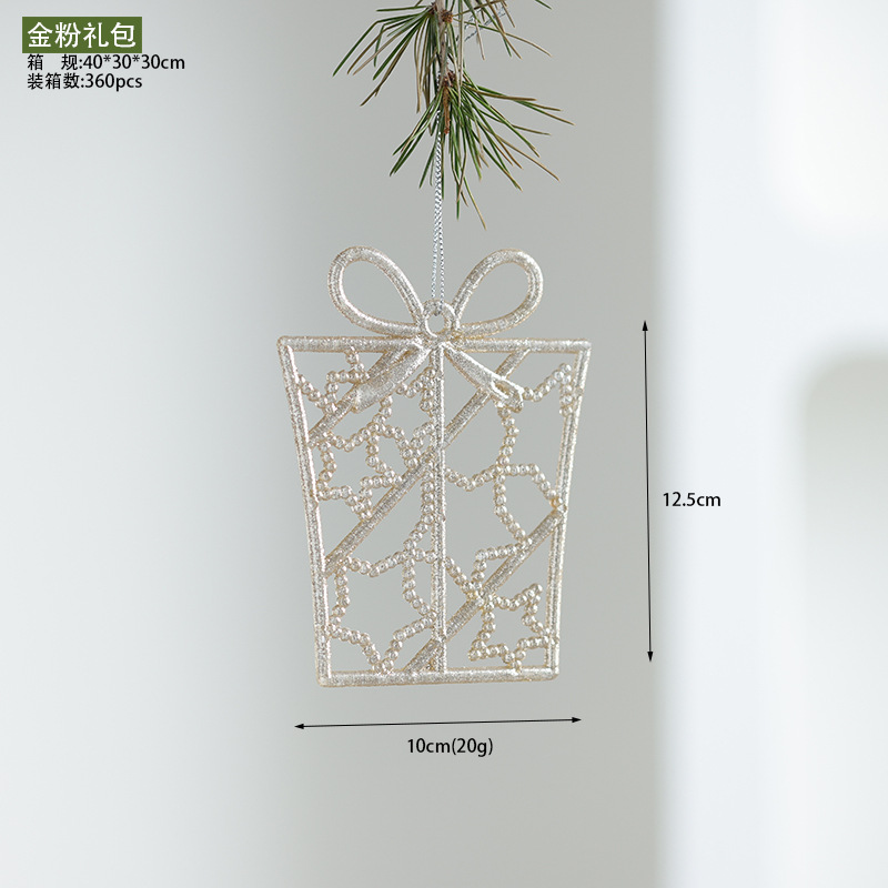 Nuevos productos transfronterizos transparentes copo de nieve acrílico decoraciones de árbol de Navidad guirnaldas bolsas de regalo colgante diseño accesorios colgante