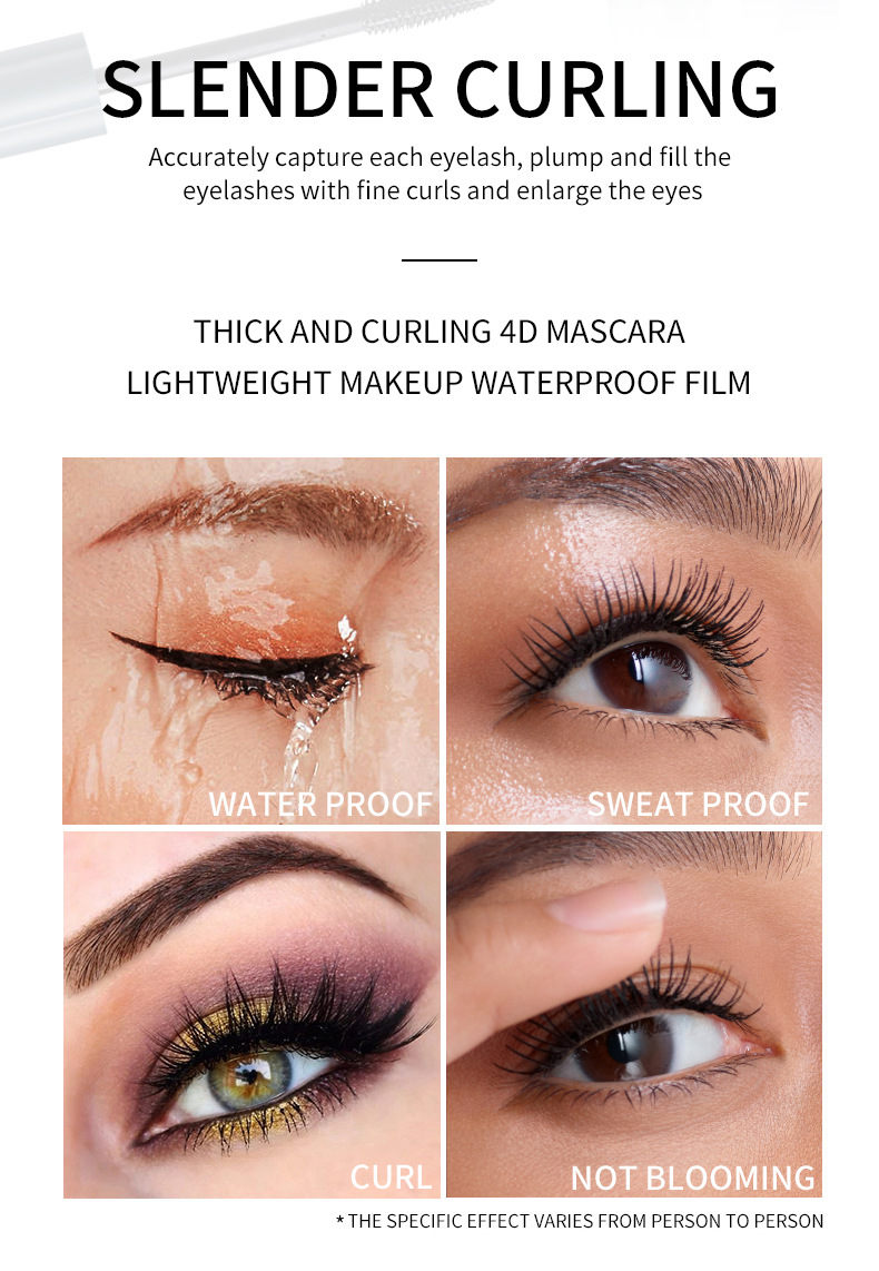 QIANXIU cross-border manufacturer's thick, curly and long mascara, waterproof and non-smudge 4D mascara, a bestseller in Europe and America Application Scenario
