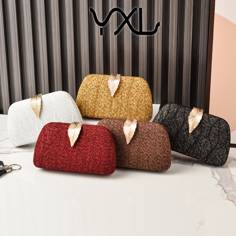 Nueva moda europea y americana hojas bolsas de cena vestidos de fiesta bolsas de mano simple retro cheongsam bolsas clucth