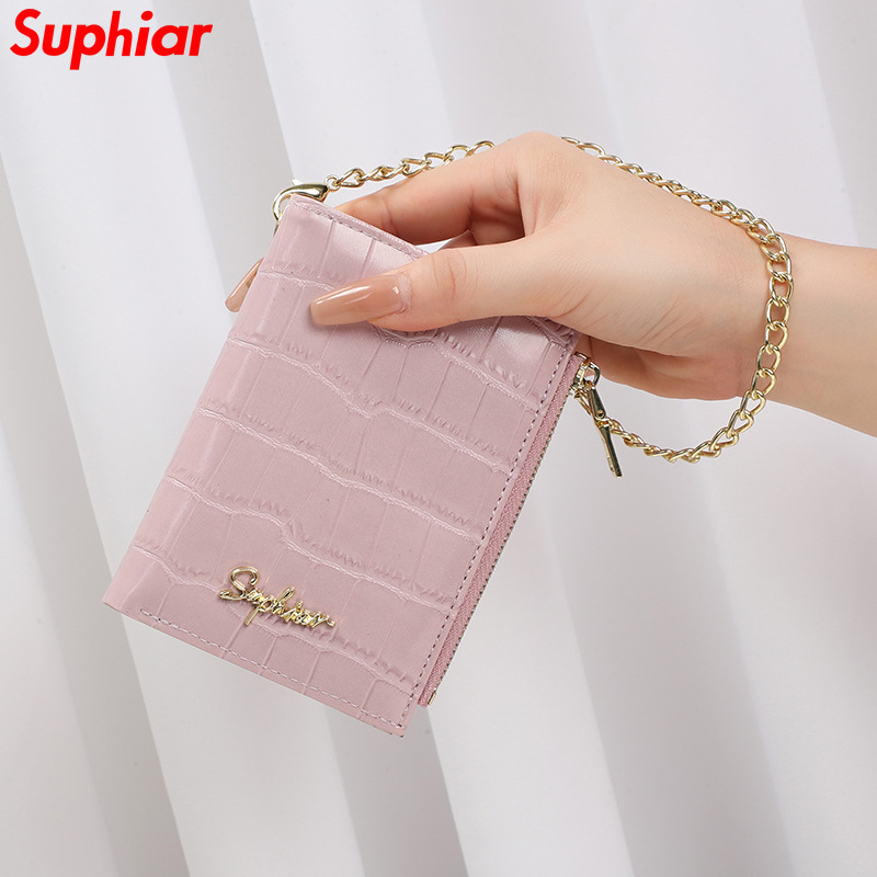 Bolsa de tarjetas de cocodrilo transfronterizas	Cartera con cremallera, bolso de cambio de mujeres, bolso corto de alta calidad