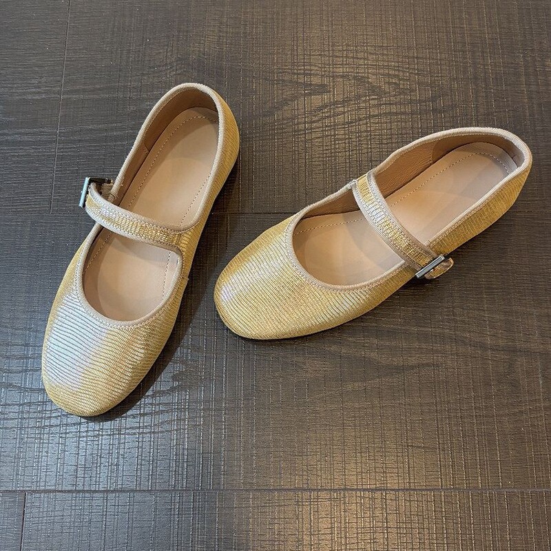 Super soft sheepskin ~ Fashionable round-toe shallow buckle woven versatile flat shoes casual loafers Super soft sheepskin ~ Fashionable round-toe shallow buckle woven versatile flat shoes casual loafers