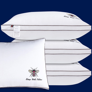 Quality embroidery Star hotel pillow core sanding feather velvet embroidery single cervical protection pillow sleep health pillow manufacturers