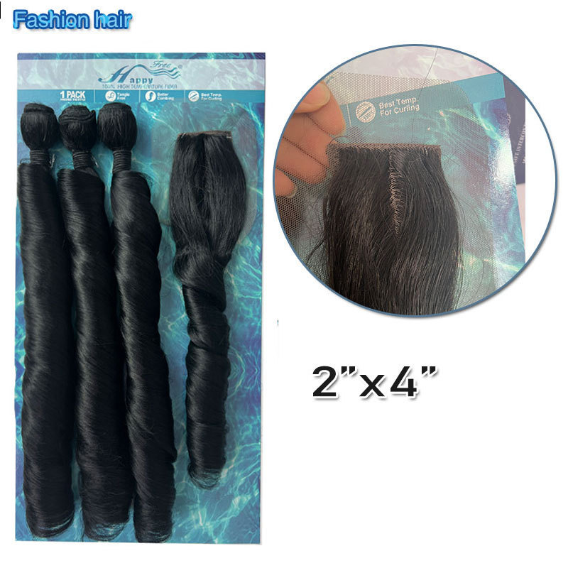 クロスボーダーアフリカヘアカーテンヘアバンドル頭皮エクステンションウィッグヘアブロックフレンチカールスパイラルウィッグ|undefined