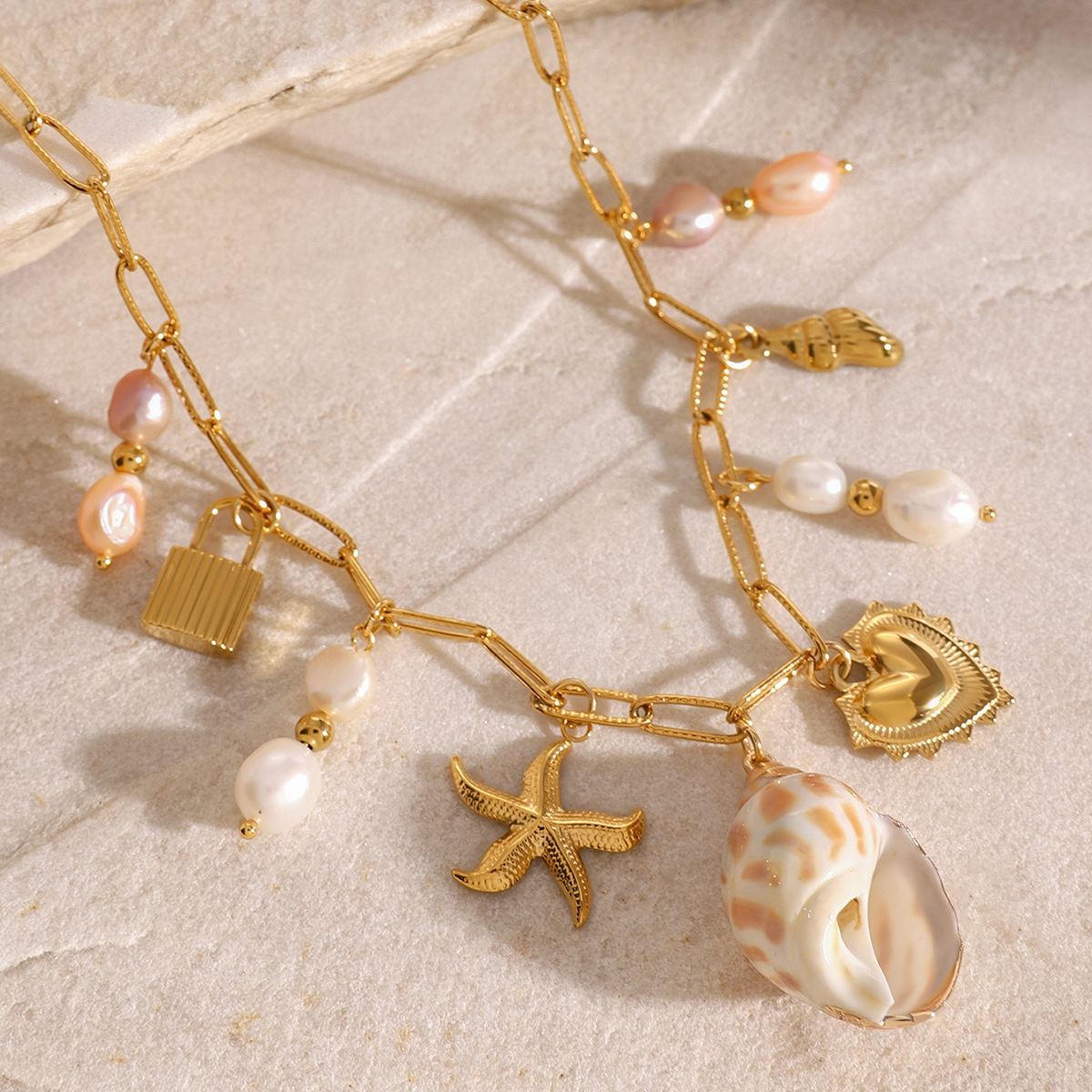 Collar con Colgante de Corazón de Acero Inoxidable Jieding, Collar con Perla, Joyería Dulce y Linda, Libre de Impuestos