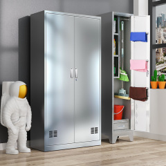 ステンレスの清潔な戸棚の衛生キャビネットのベランダの雑品のロッカーの屋外のモップの戸棚の家政病院の道具の収納棚