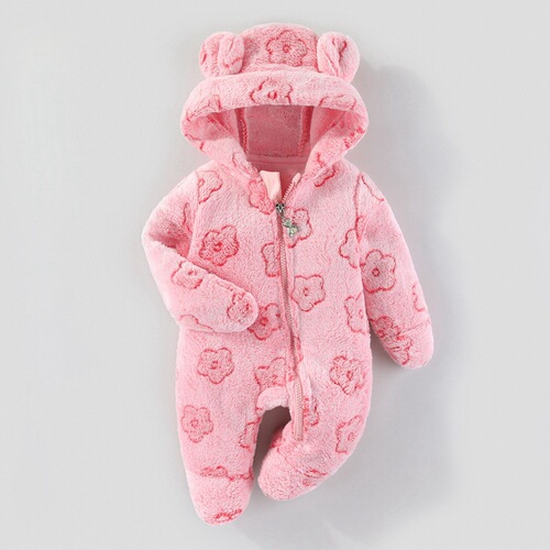 Cross-border newborn clothes, baby jumpsuit, velvet spring and autumn outdoor clothes, baby autumn and winter, feet, climbing clothes