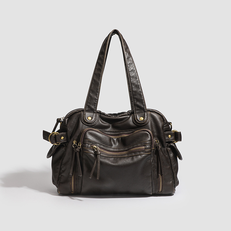 Borsa a spalla donna in morbida pelle stile retrò borsa a tracolla_voghion.com