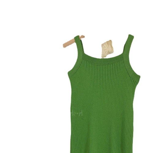 Summer Girls Dress Baby Trendy Children Personality Hip Brand Korean Version Plain Color Ice Silk Princess Tank Top Strappy Dress