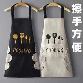 厨房新款家用围裙防水防油时尚可爱男女工作服做饭罩衣盯制围腰