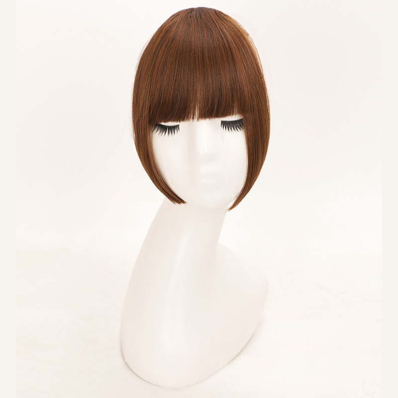 Dulce fresco princesa corte peluca femenina frente invisible bidimensional estilo japonés Peluca de pelo fibra química princesa corte flequillo