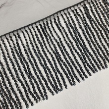 现货10cm爆款亮片米珠子流苏排须新娘舞蹈礼服箱包装饰花边辅料