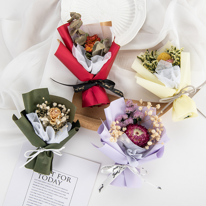 Valentine's Day Wedding Favors DIY Dried Flowers Preserved Flower Bouquets Mini Bouquet Love Confession Exquisite Small Gift Wholesale