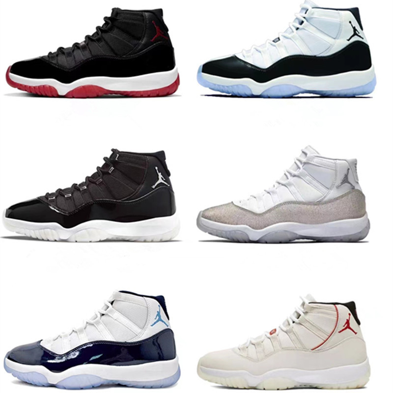 Zapatillas Putian AJ11 Starry Sky Big Devil Slam Dunk, de caña alta y baja, deportivas, casuales, versátiles, unisex, en negro y rojo.