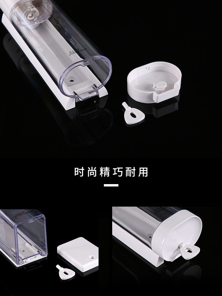 英特汉莎酒店浴室壁挂式手动按压皂液器双头沐浴露盒给皂器盒批发
