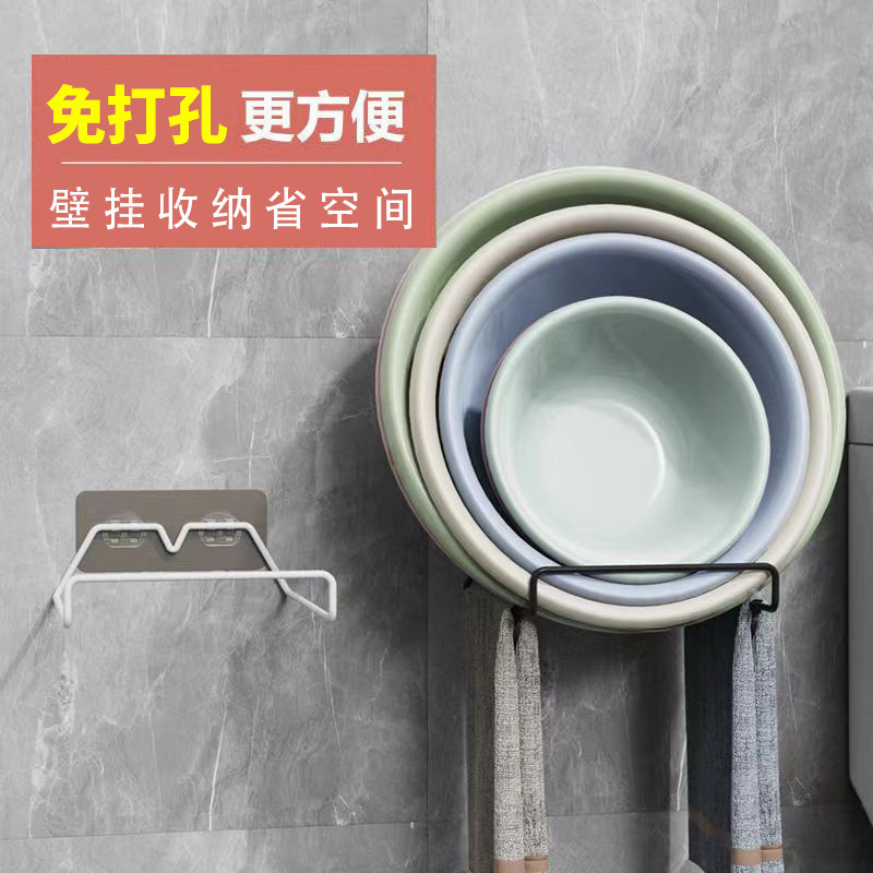 卫生间置物架脸盆架子免打孔浴盆收纳洗澡盆架壁挂式