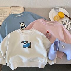 儿童卫衣2025女宝宝秋装卫衣新款圆领卡通百搭韩版上衣潮外套打底