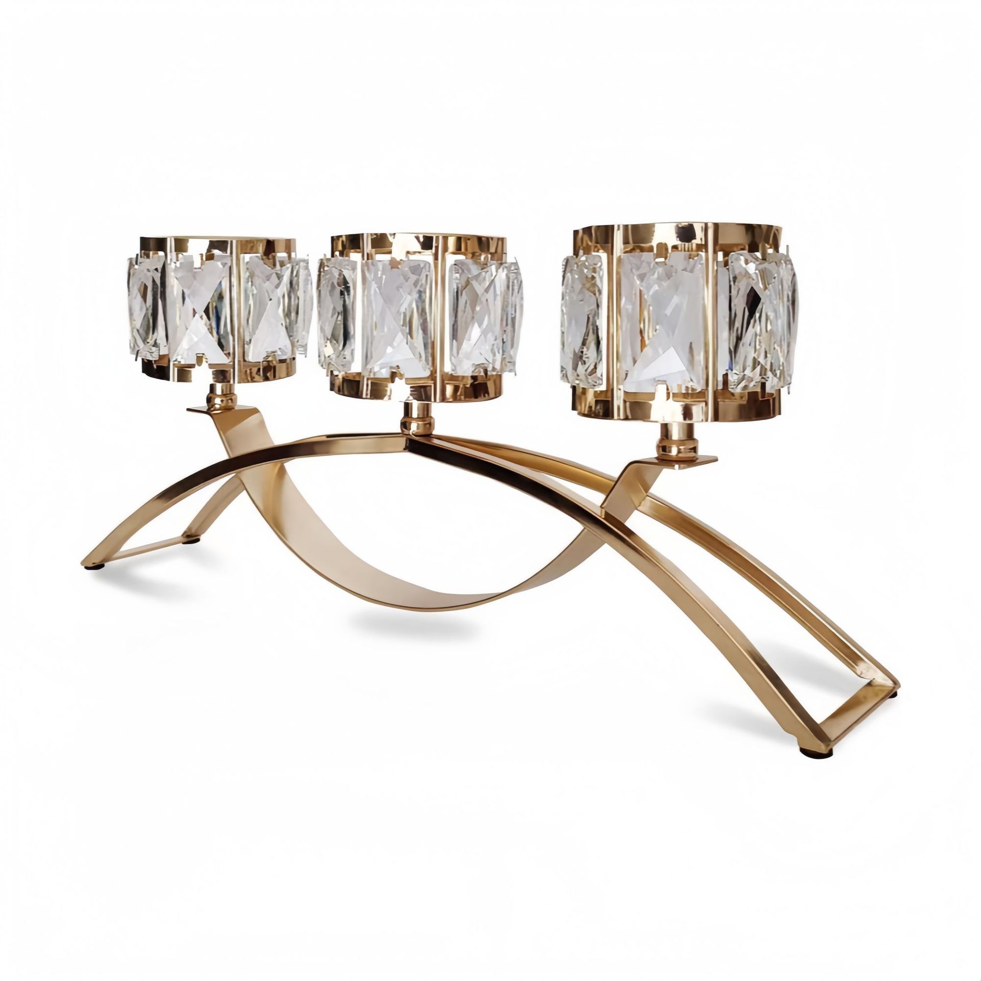 Europa moderna de vidrio de cristal de tres cabezas candelabro creativo para el hogar decoración romántica de la mesa de comedor a la luz de las velas props de decoración de la cena