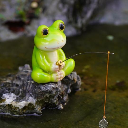 Frog Ancient Fish Tank Aquarium Fishing Rockery Flowing Water Landscaping Ornaments Fish Pond Decorations Potted Micro Landscape