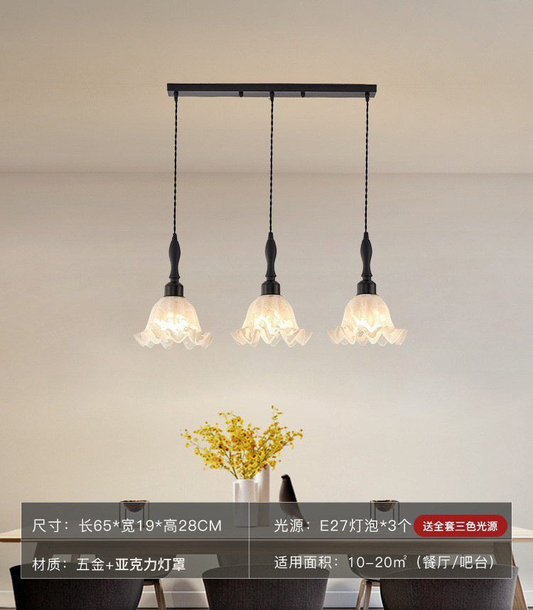 Lámpara de viento retro americana medieval pastoral orquídea flores lámpara de sala de estar negro dormitorio principal lámpara de comedor iluminación de atmósfera