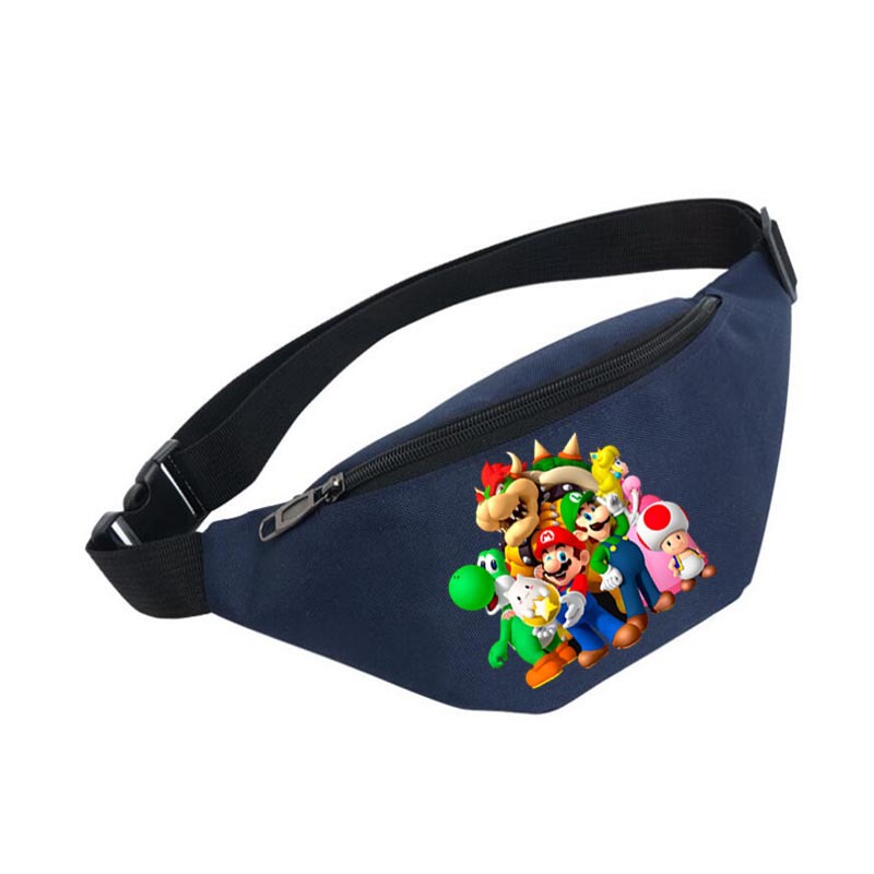 Juego Mario Super Mary bolso de la cintura de los hombres y las mujeres deportes Satchel bolso del teléfono móvil multifuncional bolso de la cintura de dibujos animados monedero