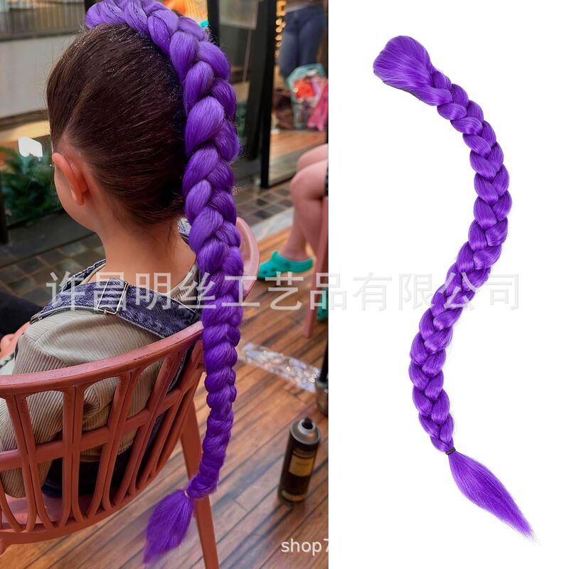 Skpop Rumi Wig Hunter X Hunter Purple Braids Rumi 26inch Cos Ponytail Wig