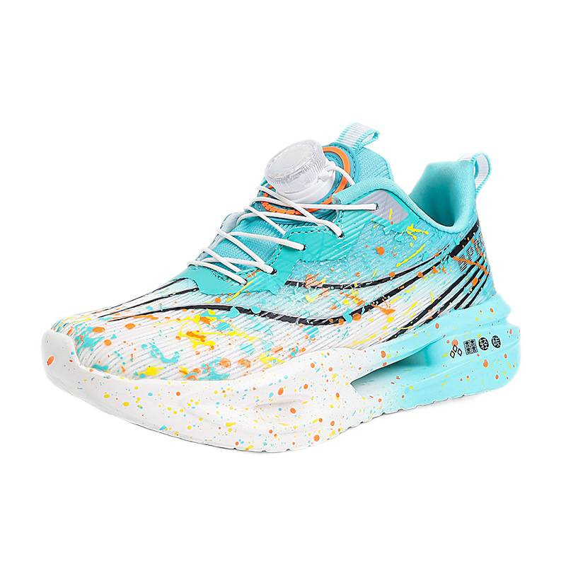 Niños 2025 nuevas zapatillas de deporte coloridas transpirables al aire libre zapatillas de deporte de hebilla giratoria zapatillas de carreras de luz nocturna juvenil