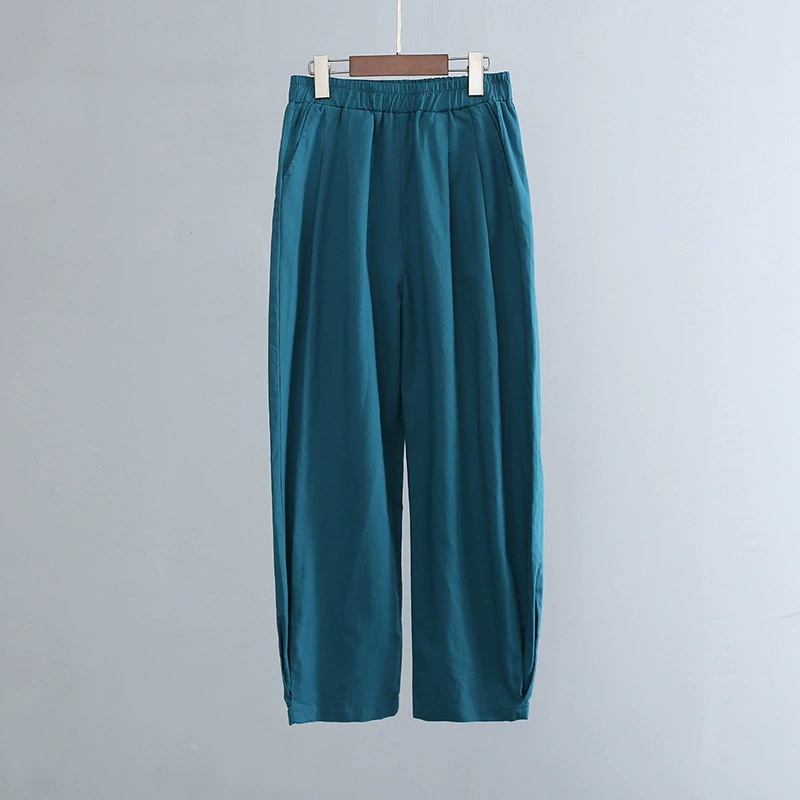 Casual Spring Trousers, cotton-linen blend, loose fit, mid-rise, multi-color sizes S–L