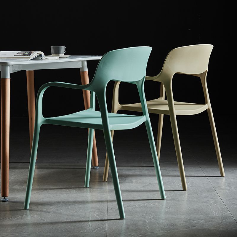 Plastic Chair, Simple Backrest Chair, Nordic Dining Chair, Home Use, Economical Plastic Chair for Long Sitting, Thickened Armrest Stool
