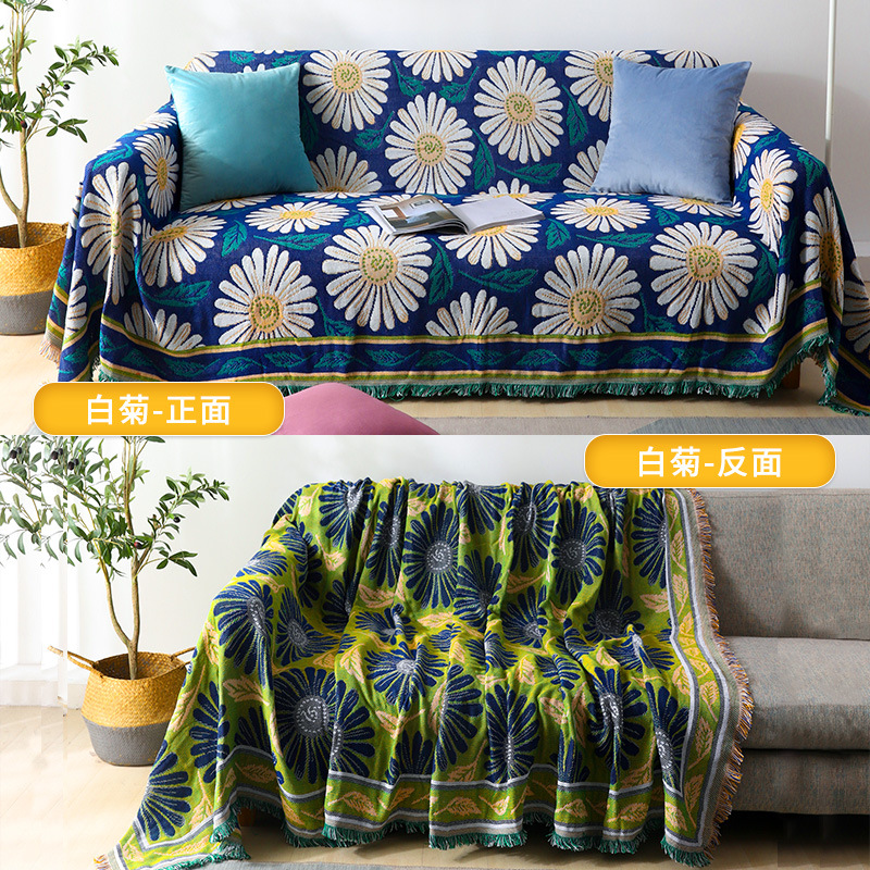 Nordic Internet celebridad sofá manta de doble cara cubierta completa sofá cojín de tela estilo ins Four Seasons universal de algodón de lino cubierta de la toalla del sofá