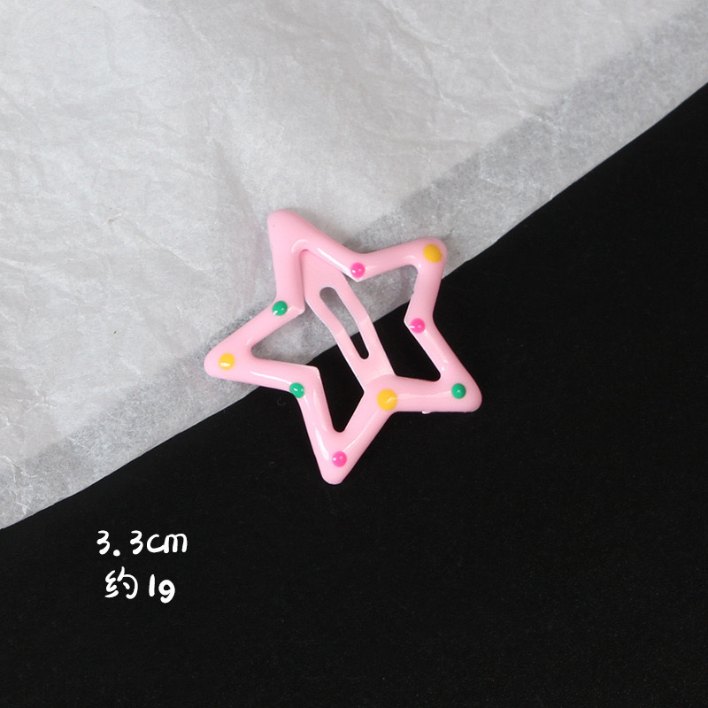 SKU图_波点星星发夹浅粉色SL-60025