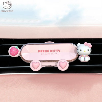 Kitty Car Interior Set Cute Cartoon Internet Celebrity New Car Decoration Parking Sign Mobile Phone Holder Seat Cushion Headrest for Women (Sürətlər qutusu və əl tormozu başlıqları) - kt111-air-outlet-mobile-phone-holder1