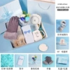 Warm Cup+Scarf+Gloves+Bouquet+Blue Box