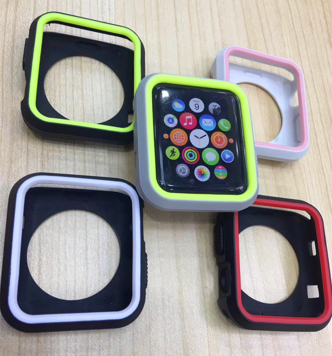 适用于苹果手表双色软硅胶运动表壳iwatch4321保护套tpu 软壳|ru