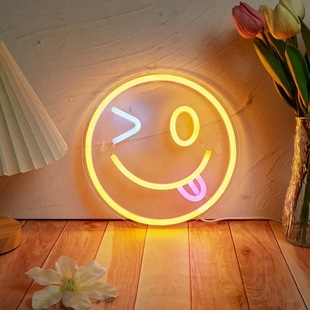 Ghost Face Neon Light Cross-Border E-Commerce Label Sticker Glowing Light Sign Pattern Atmosphere Decoration Led Light Neon Sign