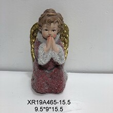 厂家直销圣诞节树脂天使儿童节金翅膀天使厂家来图来样加工