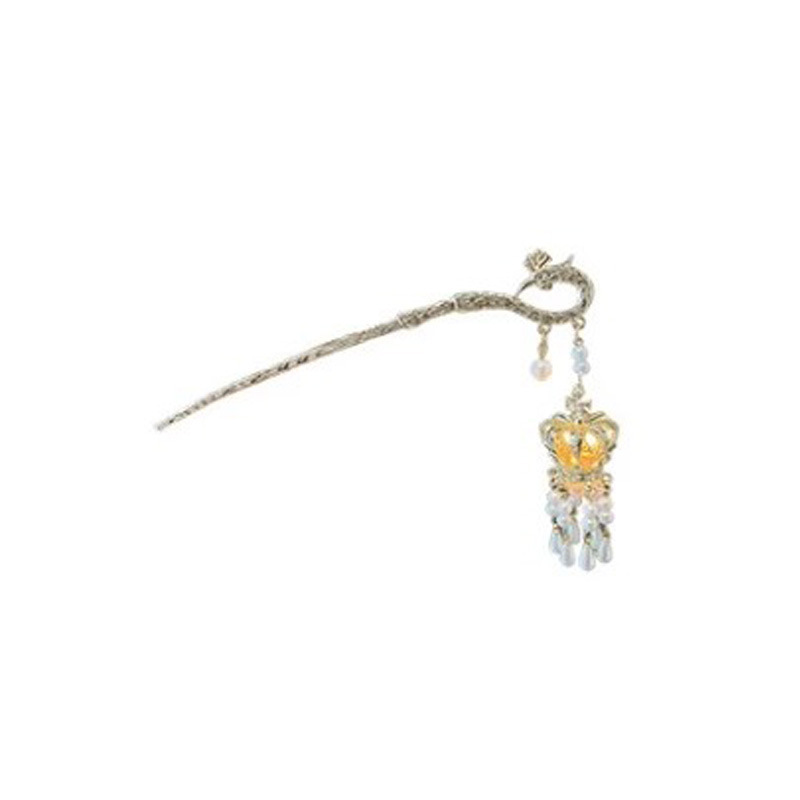 Los niños de estilo antiguo linterna brillante pinzas de cabello de ropa china tocado de cabello de niñas pinzas de cabello cheongsam paso sacudir la cabeza posterior pinzas de lámpara palacio