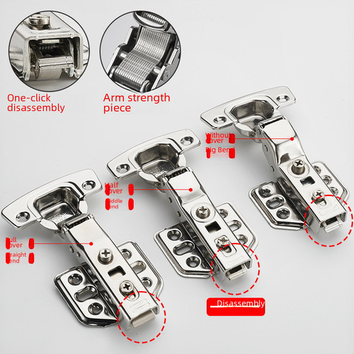 Stainless steel hinge with 3.0mm thickened buffer hydraulic cabinet door spring furniture hinge hardware accessories wholesale