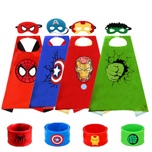 Halloween superhero cloak children's cloak costume Spider-Man snap ring bracelet toy suit performance clothing