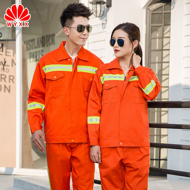 Весенне-осенняя износостойкая Светоотражающая рабочая одежда с длинными рукавами для костюмов Мужские уборщики, работники санитарии, рабочая одежда для охраны труда на рабочих местах