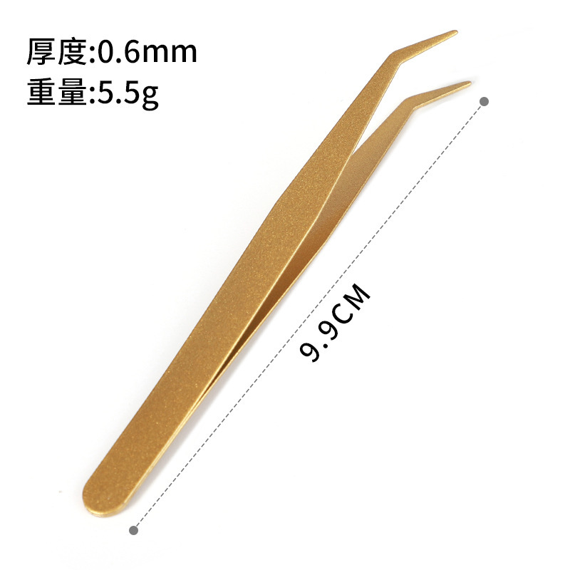 偽まつげピンセット接ぎ木まつげツール補助器初心者専用丸頭金羽クリッププレゼント付まつげピンセット|undefined