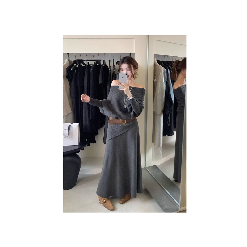 套装女款2025新款感韩系时尚简约百搭小衫针织半身裙套装|undefined