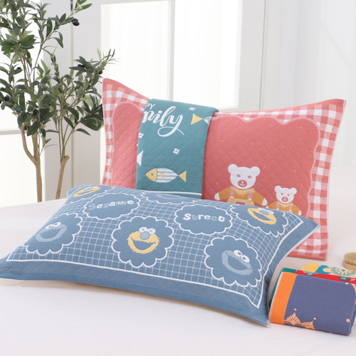 Gauze multi-layer pillow towel cotton adult student children couple home soft and comfortable manufacturer wholesale four seasons large pillow towel
