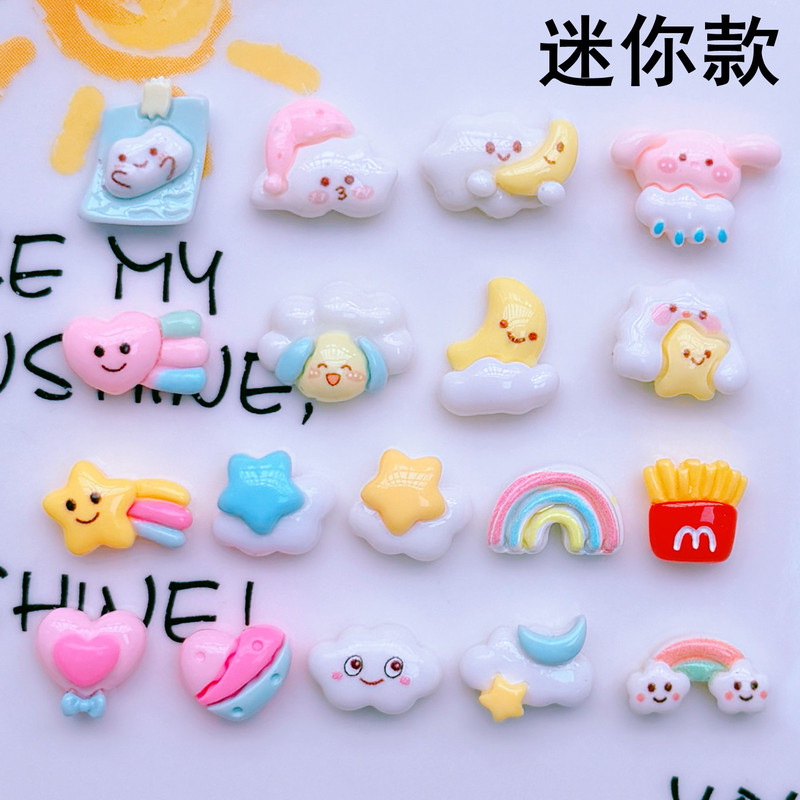 Mini Star Cloud Rainbow Ice Cream Moon Cloud Fries Heart Hair Clip Hair Tie Nail Art Accessories Mini Star Cloud Rainbow Ice Cream Moon Cloud Fries Heart Hair Clip Hair Tie Nail Art Accessories