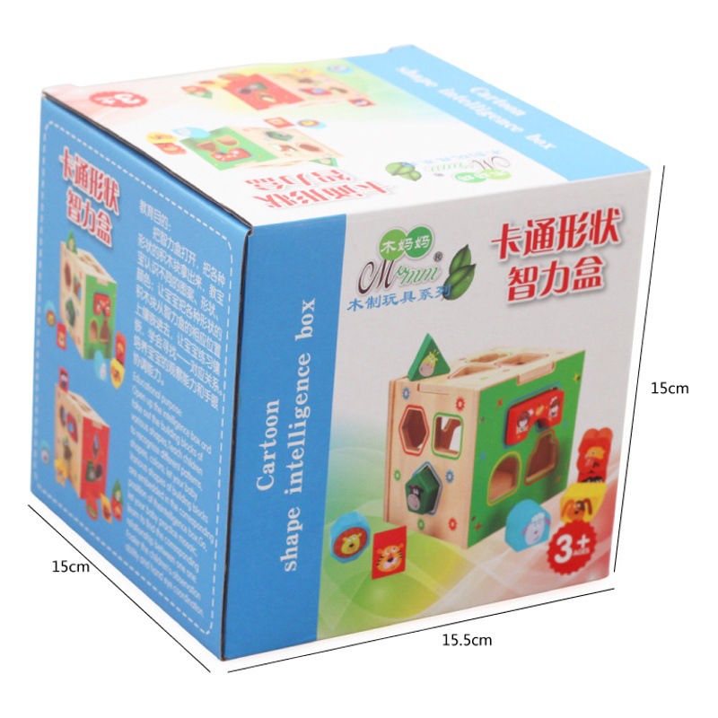 Educación temprana de madera para niños forma digital hexaédrica Caja de Inteligencia de música multifuncional iluminación educativa 1-3 años de edad Juguetes