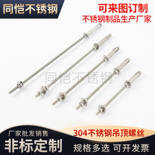 定制304不锈钢加长膨胀螺丝膨胀螺栓衣架空调风管吊顶膨胀M6M8M10