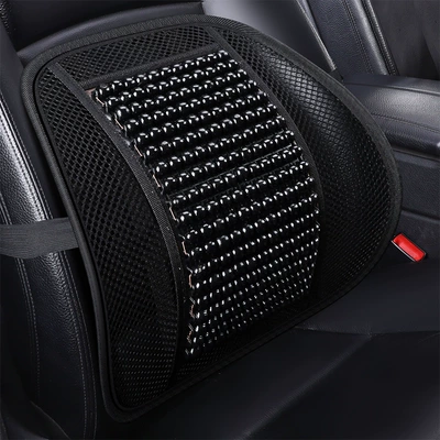 Lumbar Support Integrated Seat Cushion Hard – Waist support - mysterious-black-1-piece-of-lumbar-support-maple-wood-beads3d-meshbreathable-and-comfortable