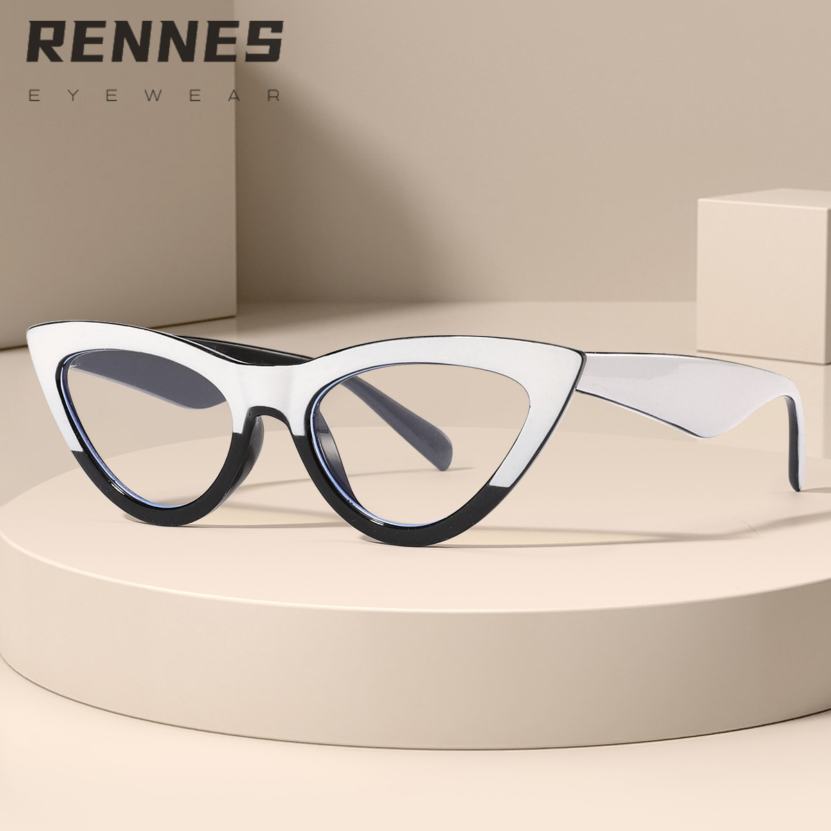 2024 nuevo europeo y americano retro ojo de gato contraste color anti-azul gafas de luz moda de las mujeres todo-fósforo miopía gafas de Marco