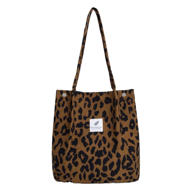 Bolso de lona de pana simple estilo ins Bolso de lona con doble hombro Bolso de almacenamiento de viaje Bolso femenino Bolso de hombro