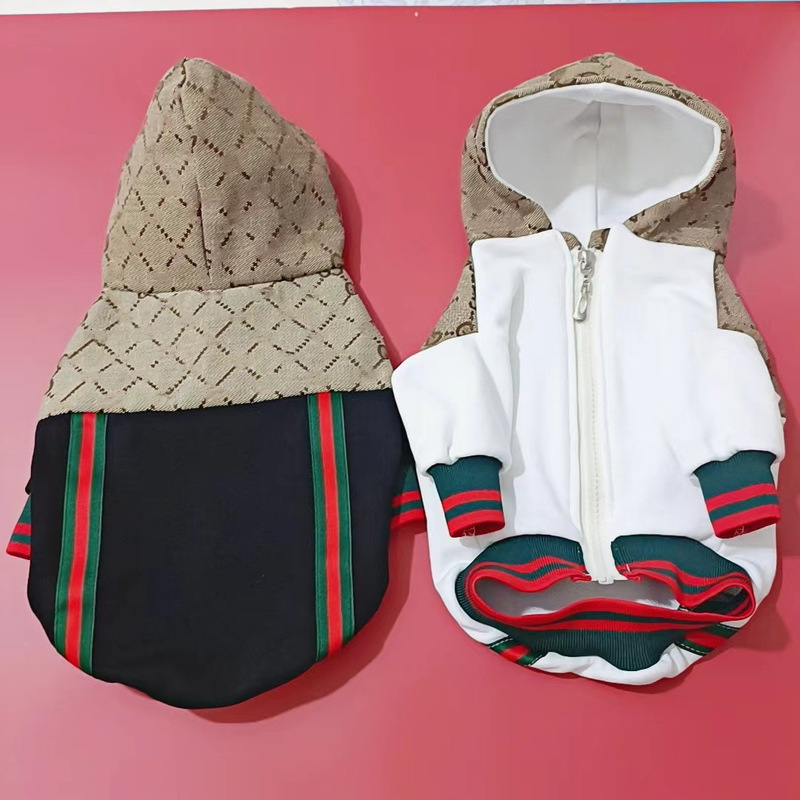Cross-Border fashion brand pet coat autumn and winter New hooded Teddy French bucket Bichon dog color matching clothes medium and small dogs Cross-Border fashion brand pet coat autumn and winter New hooded Teddy French bucket Bichon dog color matching clothes medium and small dogs